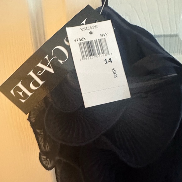 Xscape Off The Shoulder Women’s Evening Gown NAVY BLUE - Picture 5 of 6